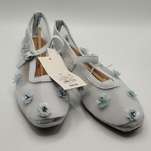 A New Day White Floral Embellished Flats